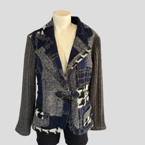 Linea Domani Wool Blend Abstract Blazer Jacket - Picture 1 of 16